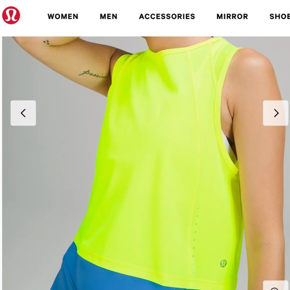 NWT - Lulu Lemon Cut Back Crop Tank - Size 2, Highlighter yellow - Picture 2 of 13